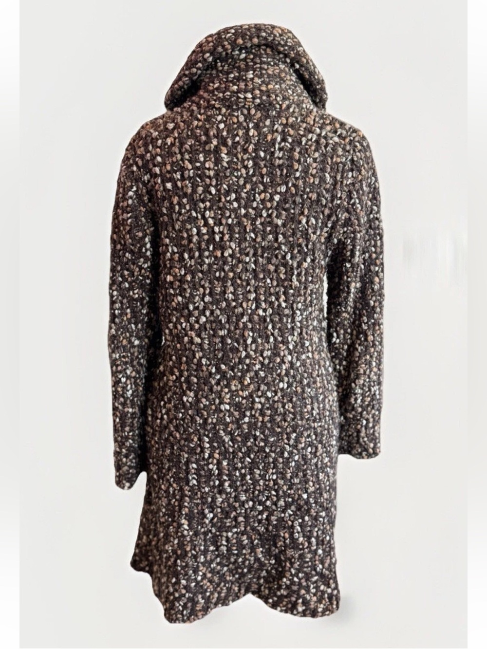 Anthropologie Curio Chunky Knit Snap Button Hooded Cardigan Sweater Coat Size PM - Picture 5 of 11